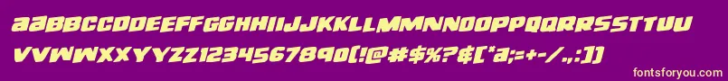 righthandlukerotal Font – Yellow Fonts on Purple Background