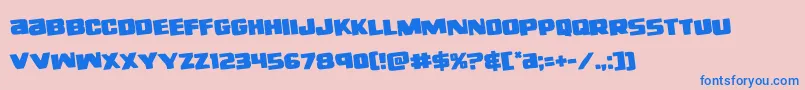 righthandlukerotate Font – Blue Fonts on Pink Background