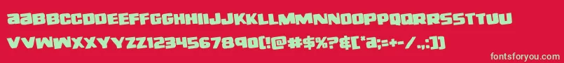 フォントrighthandlukerotate – 赤い背景に緑の文字