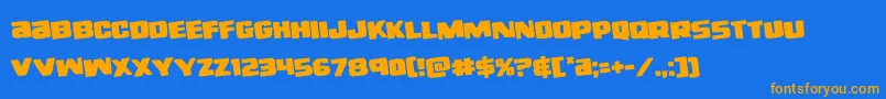 righthandlukerotate Font – Orange Fonts on Blue Background