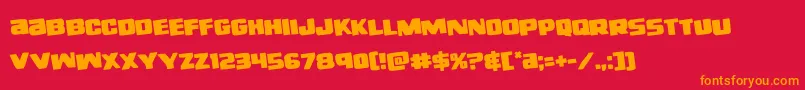 righthandlukerotate Font – Orange Fonts on Red Background