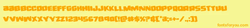 righthandlukerotate Font – Orange Fonts on Yellow Background