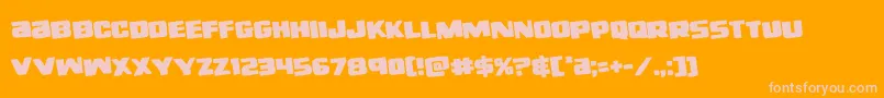 righthandlukerotate-Schriftart – Rosa Schriften auf orangefarbenem Hintergrund