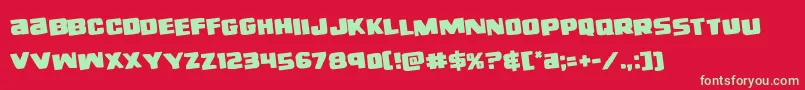 righthandlukerotate Font – Green Fonts on Red Background