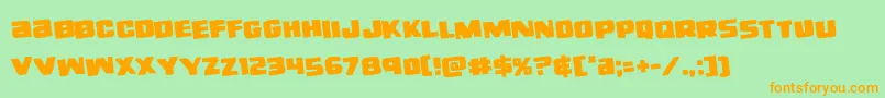 righthandlukerotate Font – Orange Fonts on Green Background