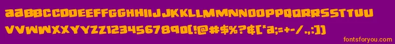 righthandlukerotate Font – Orange Fonts on Purple Background