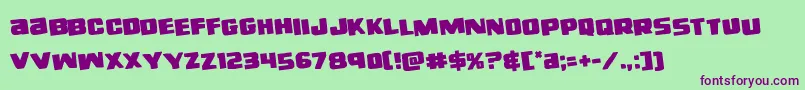 righthandlukerotate Font – Purple Fonts on Green Background