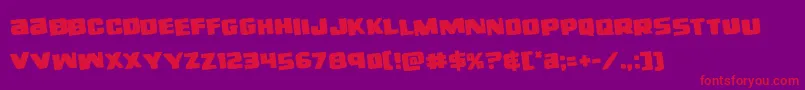 righthandlukerotate-Schriftart – Rote Schriften auf violettem Hintergrund