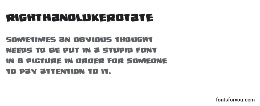 Review of the Righthandlukerotate (138739) Font
