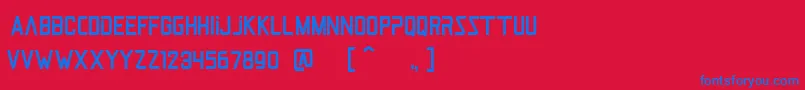 フォントJetPilotRegular – 赤い背景に青い文字