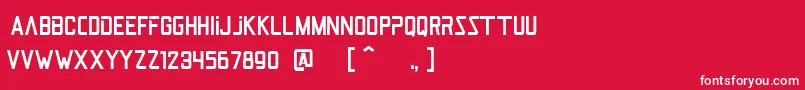 JetPilotRegular-Schriftart – Weiße Schriften auf rotem Hintergrund