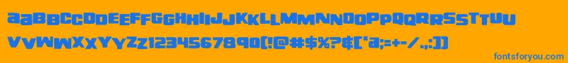 righthandlukestag Font – Blue Fonts on Orange Background