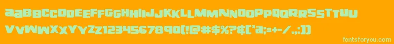 righthandlukestag Font – Green Fonts on Orange Background