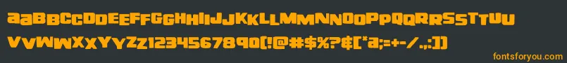 righthandlukestag Font – Orange Fonts on Black Background