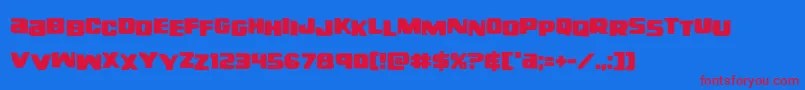 Fonte righthandlukestag – fontes vermelhas em um fundo azul