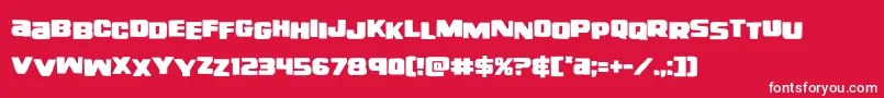 righthandlukestag Font – White Fonts on Red Background