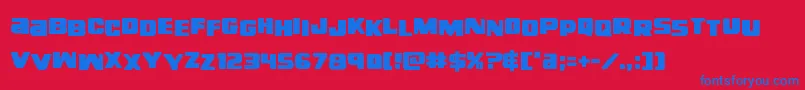 Police righthandlukestag – polices bleues sur fond rouge