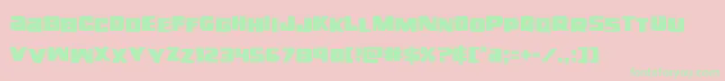 righthandlukestag-Schriftart – Grüne Schriften auf rosa Hintergrund