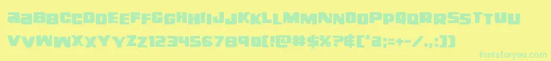 Шрифт righthandlukestag – зелёные шрифты на жёлтом фоне
