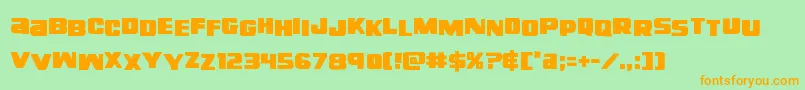 righthandlukestag Font – Orange Fonts on Green Background