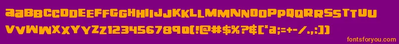 righthandlukestag-Schriftart – Orangefarbene Schriften auf violettem Hintergrund