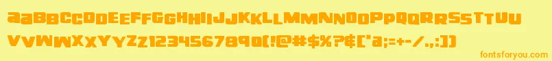 Fonte righthandlukestag – fontes laranjas em um fundo amarelo