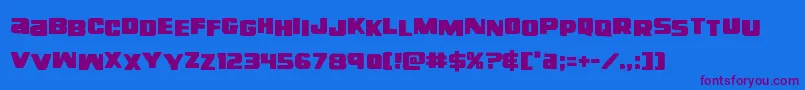 righthandlukestag Font – Purple Fonts on Blue Background