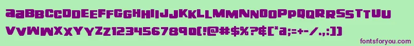 righthandlukestag Font – Purple Fonts on Green Background