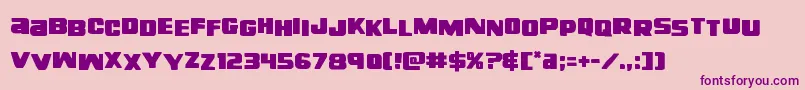 Police righthandlukestag – polices violettes sur fond rose