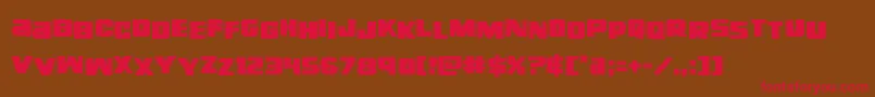 righthandlukestag-Schriftart – Rote Schriften auf braunem Hintergrund