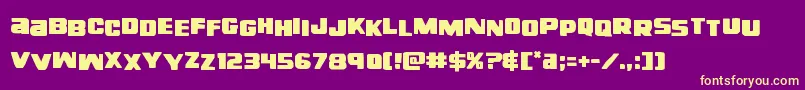 righthandlukestag Font – Yellow Fonts on Purple Background