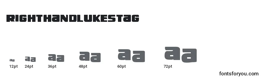 Размеры шрифта Righthandlukestag (138741)