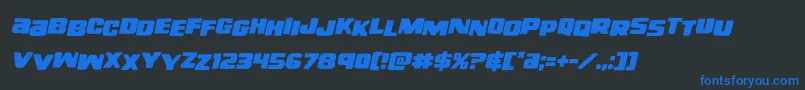 righthandlukestagital Font – Blue Fonts on Black Background