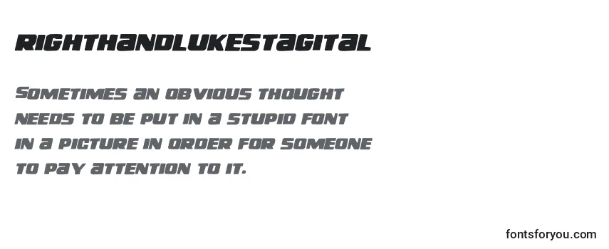 Review of the Righthandlukestagital (138742) Font