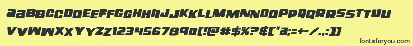 righthandlukestagital-fontti – mustat fontit keltaisella taustalla