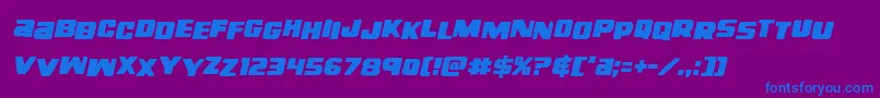 Шрифт righthandlukestagital – синие шрифты на фиолетовом фоне