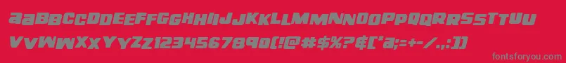 righthandlukestagital-Schriftart – Graue Schriften auf rotem Hintergrund