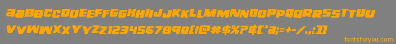 フォントrighthandlukestagital – オレンジの文字は灰色の背景にあります。
