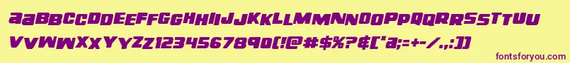 righthandlukestagital-fontti – violetit fontit keltaisella taustalla