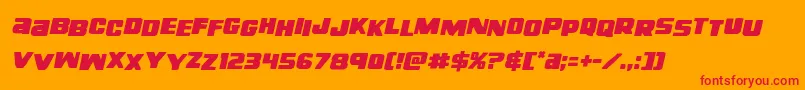 righthandlukestagital Font – Red Fonts on Orange Background