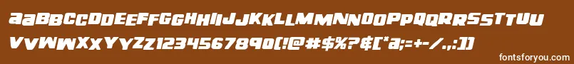 Шрифт righthandlukestagital – белые шрифты на коричневом фоне