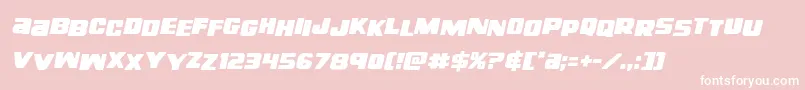 righthandlukestagital-fontti – valkoiset fontit vaaleanpunaisella taustalla
