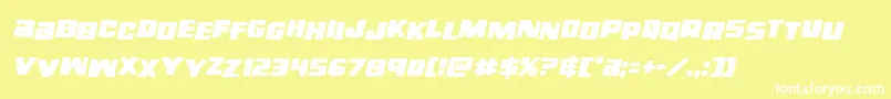 Шрифт righthandlukestagital – белые шрифты на жёлтом фоне