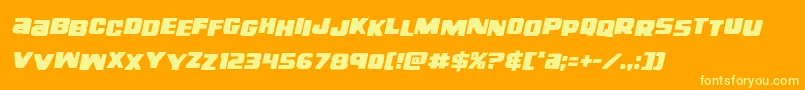 Шрифт righthandlukestagital – жёлтые шрифты на оранжевом фоне