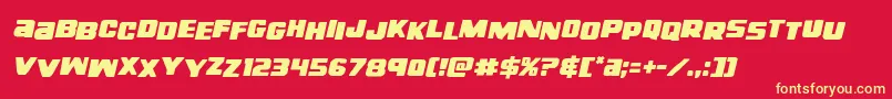 righthandlukestagital Font – Yellow Fonts on Red Background