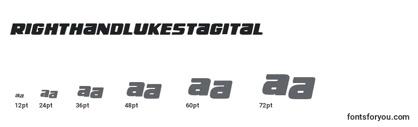 Размеры шрифта Righthandlukestagital (138743)