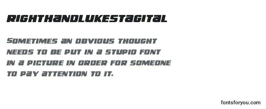 Review of the Righthandlukestagital (138743) Font
