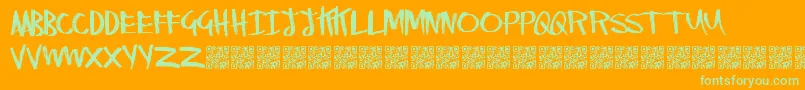 RightyMarks Font – Green Fonts on Orange Background