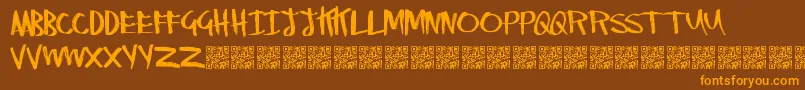 RightyMarks Font – Orange Fonts on Brown Background