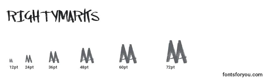 Размеры шрифта RightyMarks